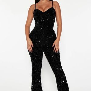 Party All Night Sequin Jumpsuit - XS